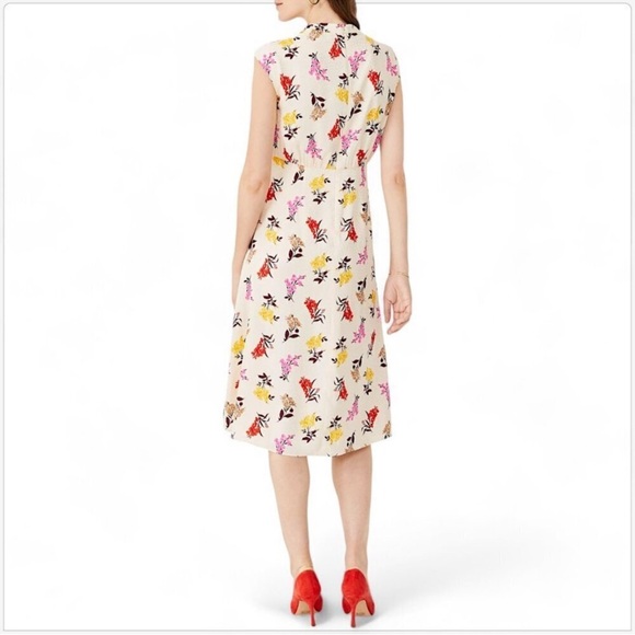 Ann Taylor NWT Ivory Floral Print Silky Mini Dress Size 2 - Picture 7 of 15